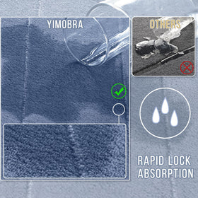 Plush surface of Yimobra bath mat soaks up moisture quickly for dry feet.
