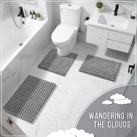 Yimobra plush shaggy mat suitable for shower, tub, and sink areas