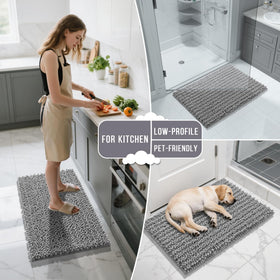 Yimobra three-piece bathroom set adds plush comfort near tub and vanity