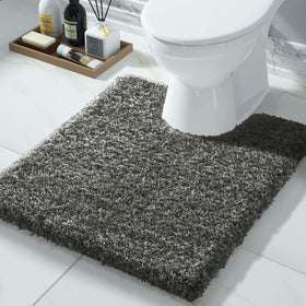 Yimobra U-shaped toilet rug light gray for plush comfort and quick dry feet