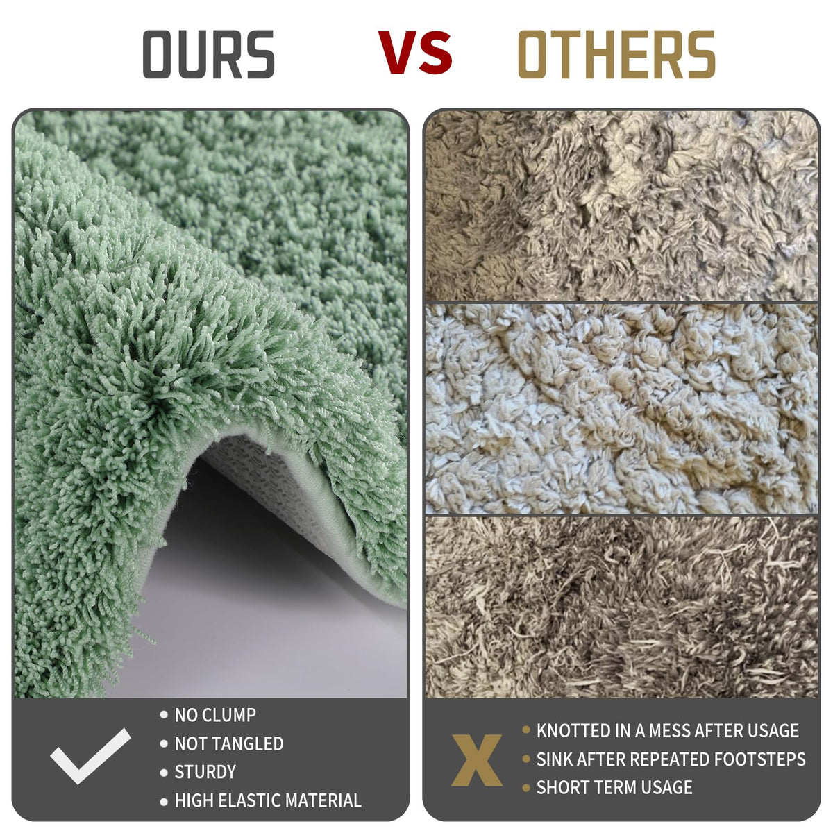 Yimobra U Shaped Toilet Bath Rug absorbent pile demonstrates fast moisture uptake for a drier floor.