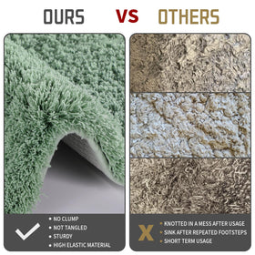 Yimobra U Shaped Toilet Bath Rug absorbent pile demonstrates fast moisture uptake for a drier floor.