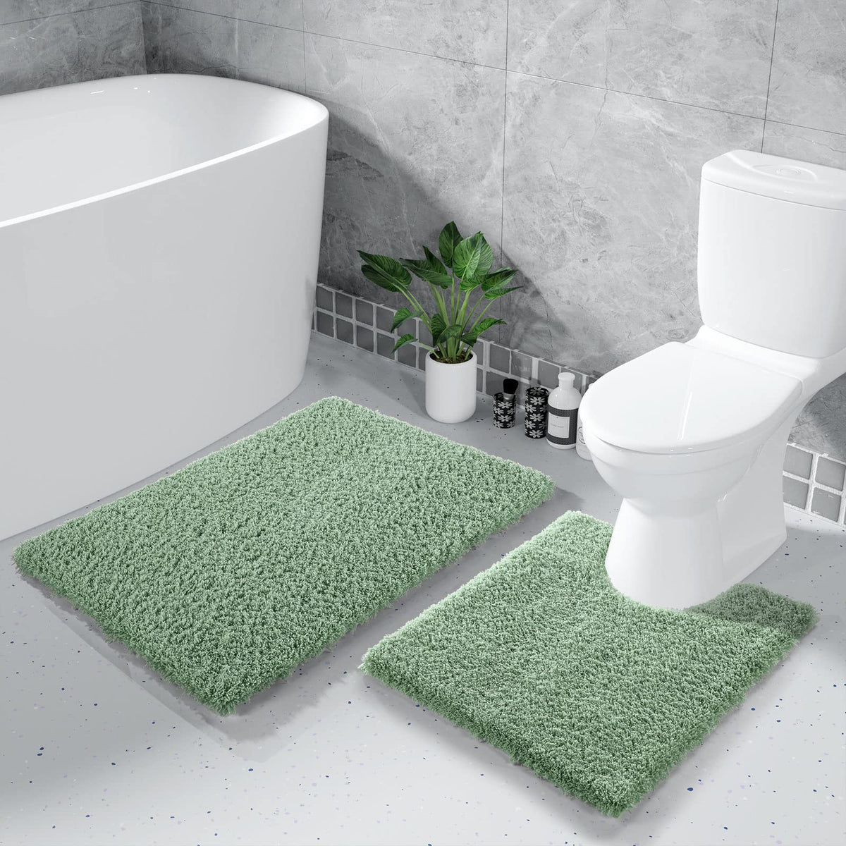 Yimobra U Shaped Toilet Bath Rug machine washable for easy care.
