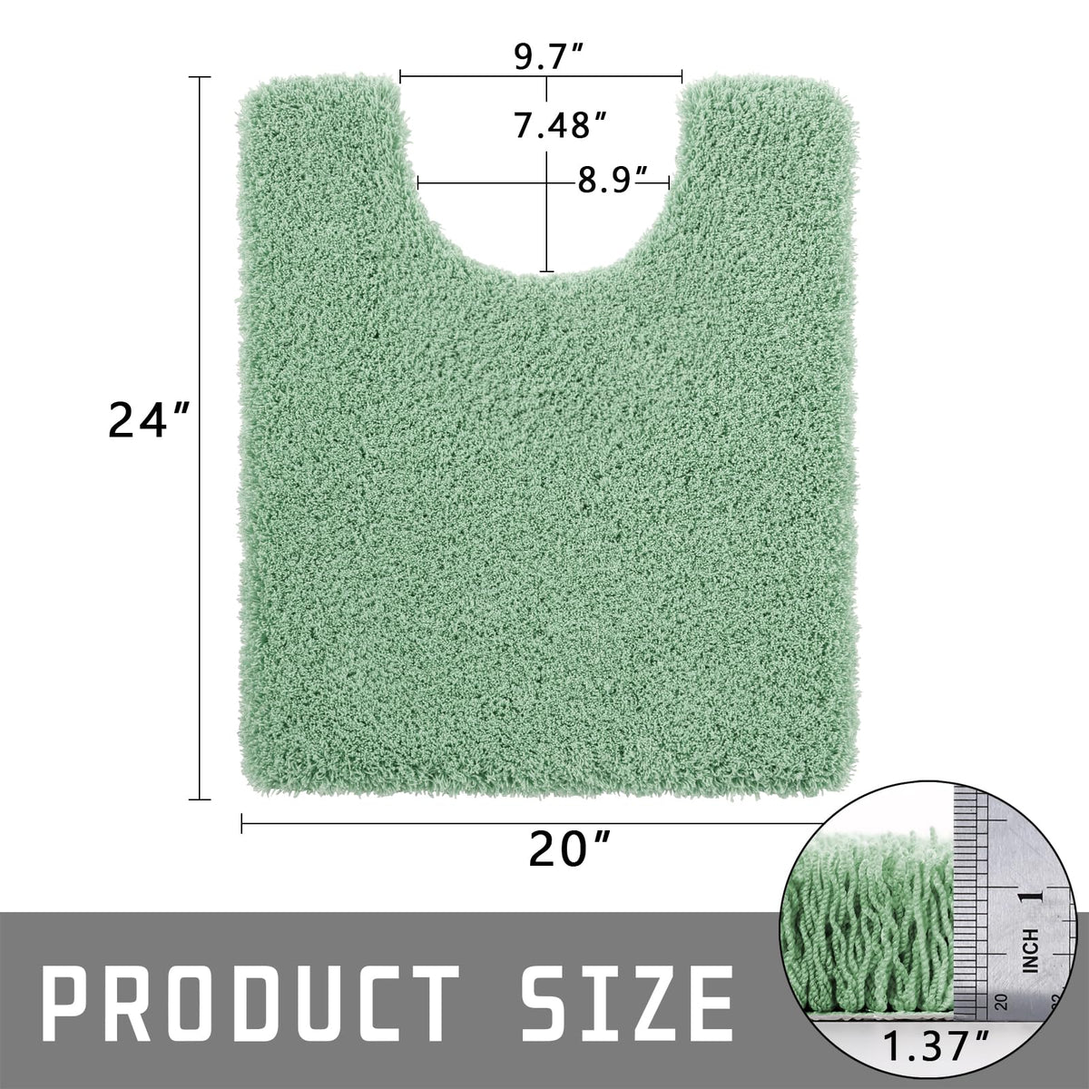 Yimobra U Shaped Toilet Bath Rug quick-dry design keeps it ready after showers.