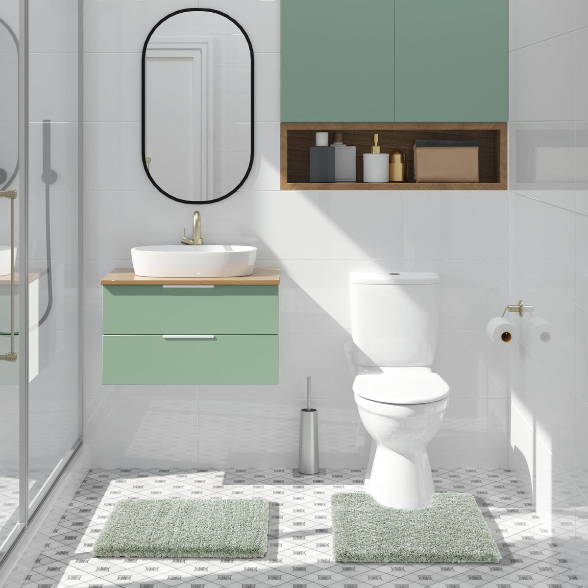 Yimobra versatile bathroom rug for shower, vanity, or kids’ bath.