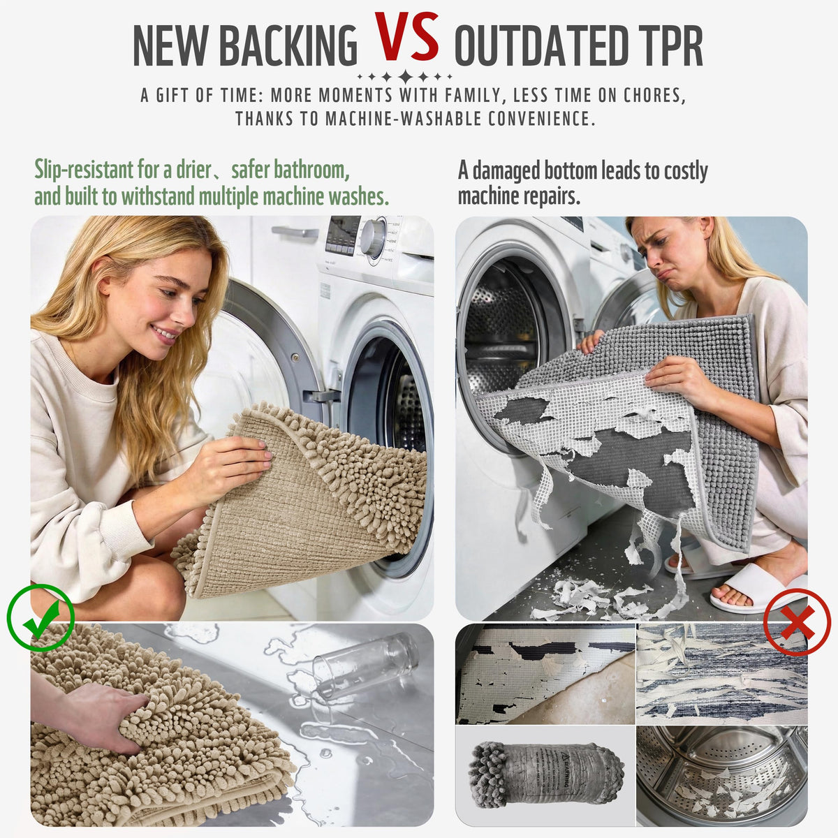 Yimobra water absorption three-seconds mat helps keep your floor dry after shower.