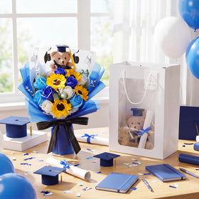 Yinder bouquet displayed on desk or ceremony table for decor