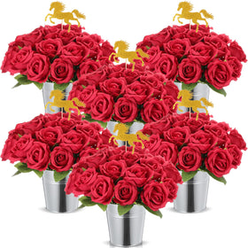Yinder Derby Day centerpieces featuring six iron pots elevate the table with rustic charm
