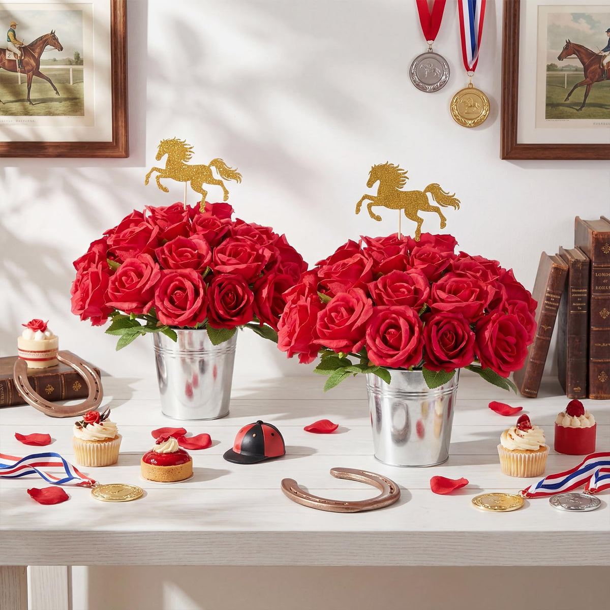 Yinder Derby Day full table setting creates cohesive themed ambiance