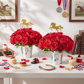 Yinder Derby Day full table setting creates cohesive themed ambiance