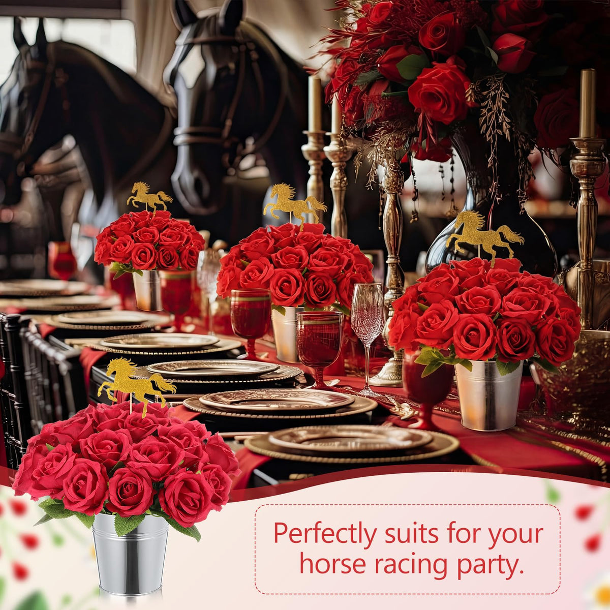 Yinder Derby Day decoration pack provides a complete, reusable centerpiece kit