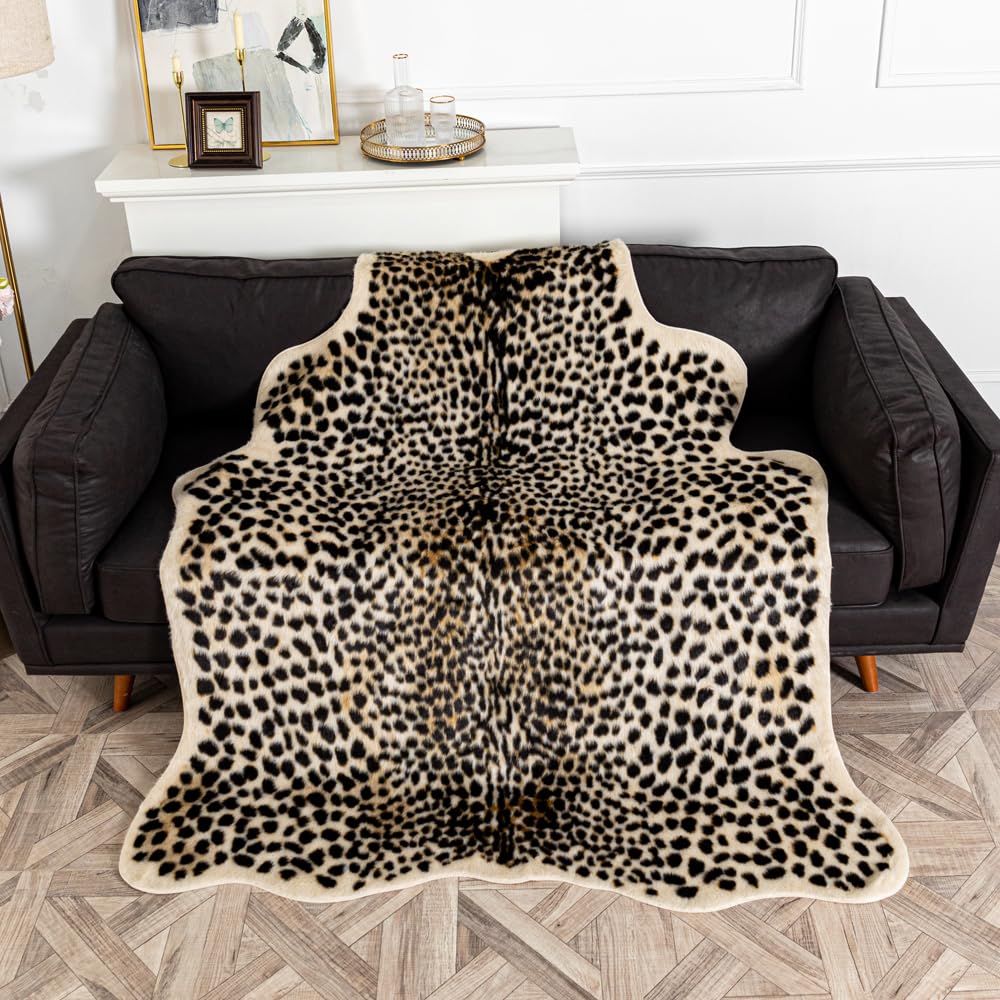 yingda1992 leopard area rug bedroom setting adds cozy luxury.