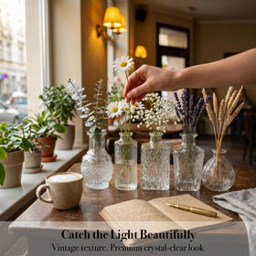 YINGERHUAN bud vase embossed fluted creates unique mini centerpieces.