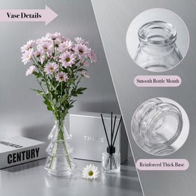 YINGERHUAN bud vase embossed tapered fits small blooms beautifully.