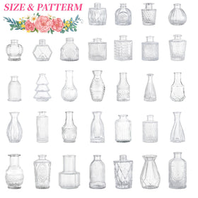 YINGERHUAN bud vase embossed wide-base stays stable on tabletops.
