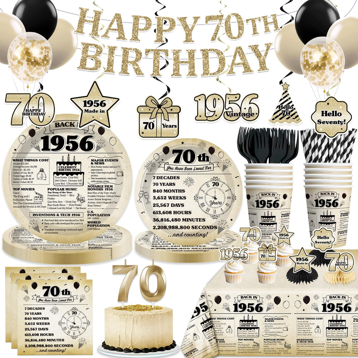 Yingoto 70th birthday banner decor for a festive photo backdrop