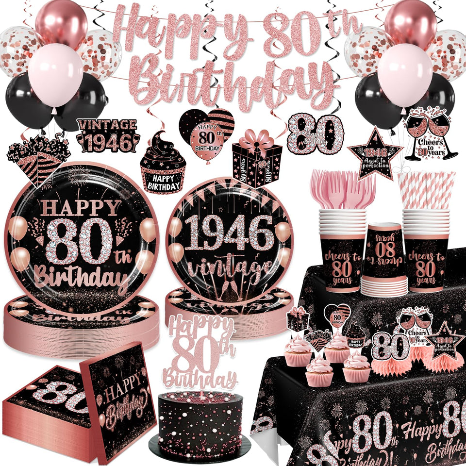 Yingoto 80th banner frames a milestone party with festive, elegant backdrop.
