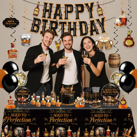 Yingoto Aged to Perfection balloons and centerpieces frame milestone moments