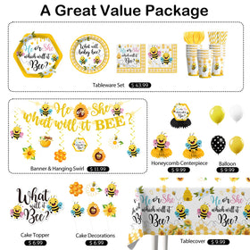 Yingoto banner and tablecloths create a coordinated bee theme for easy setup