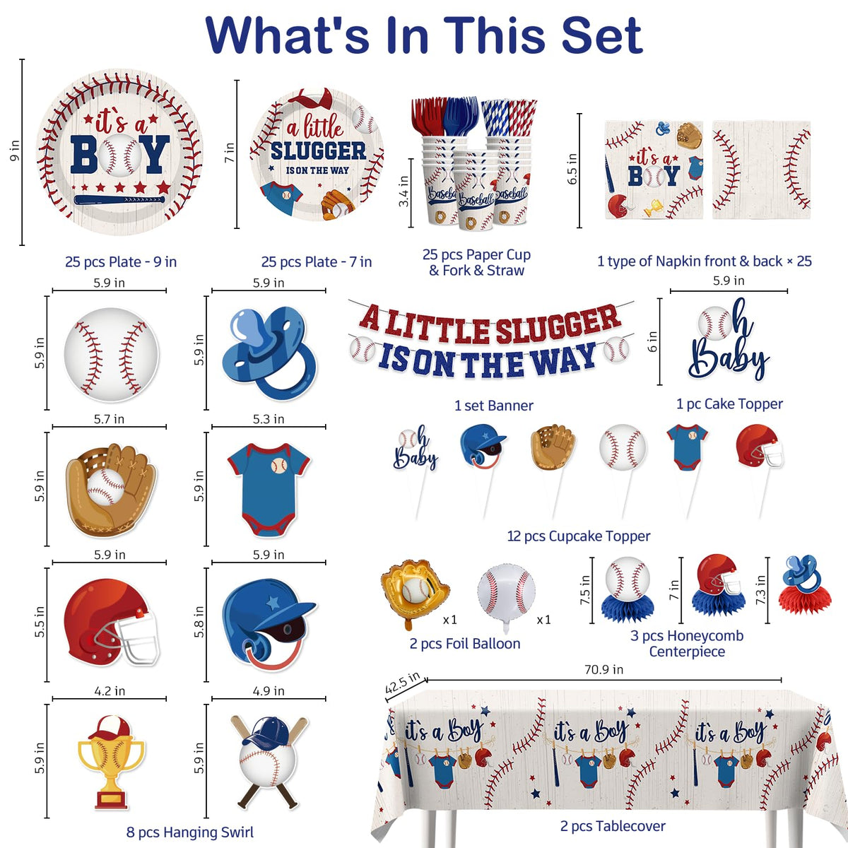 Yingoto baseball foil balloons add festive accents for a boy's shower