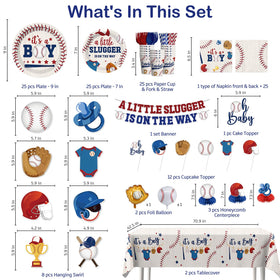 Yingoto baseball foil balloons add festive accents for a boy's shower