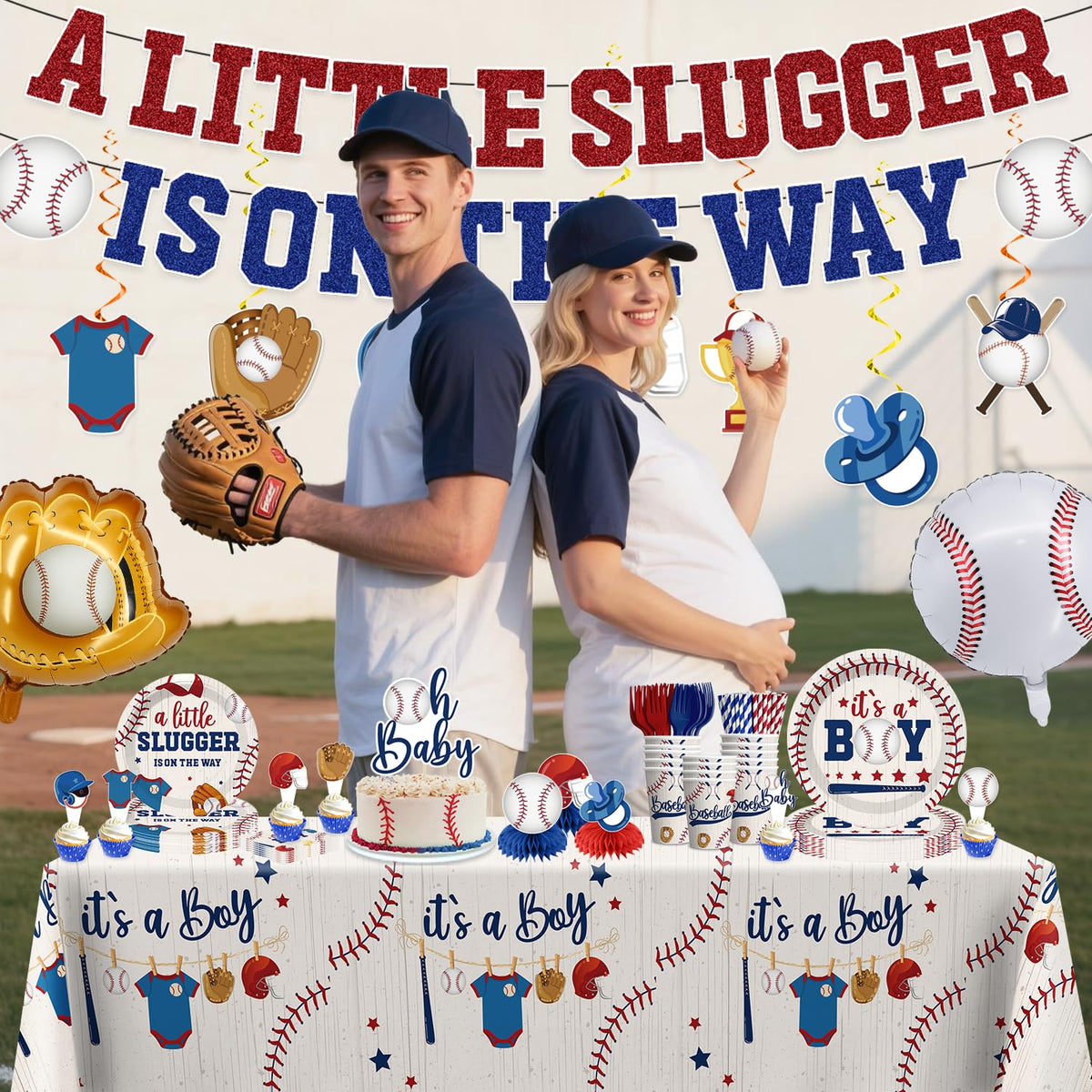 Yingoto baseball tableware set for 25 guests supports a coordinated meal