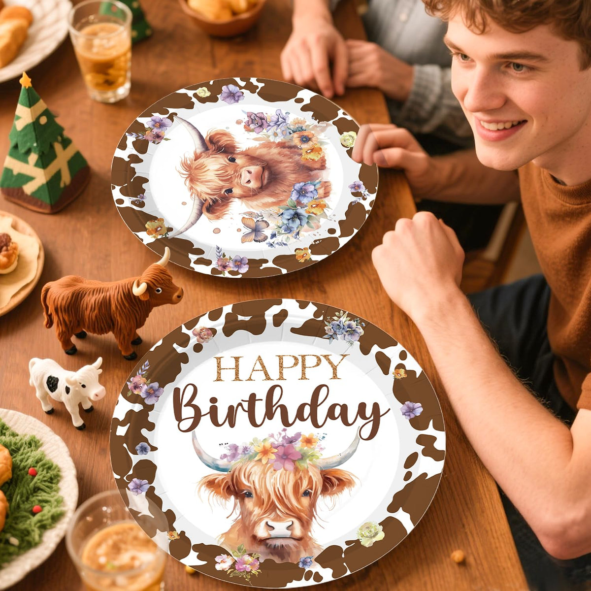 Yingoto brown cow cake topper adds charm to birthday desserts