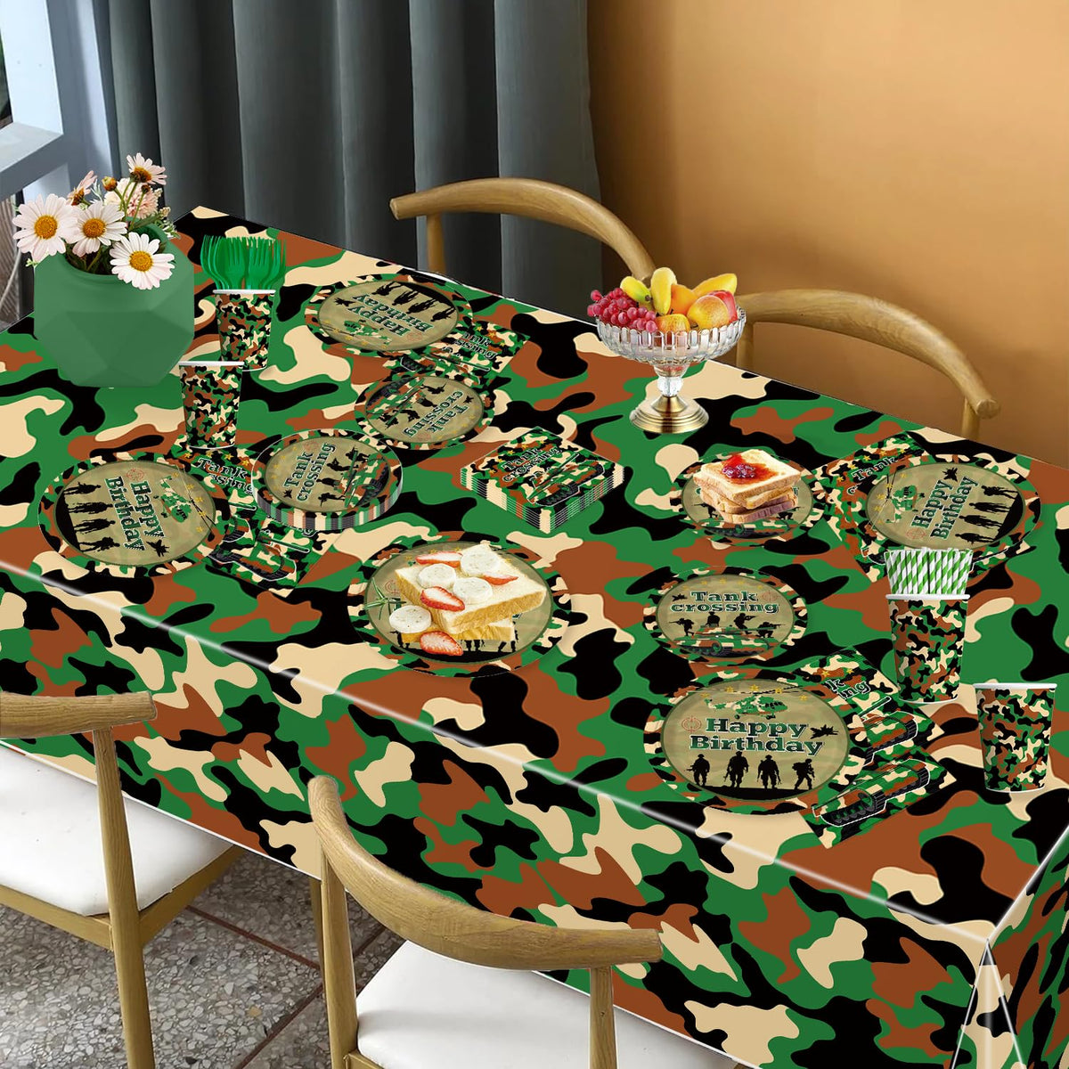 Yingoto camo tablecloth protecting surfaces with rugged style