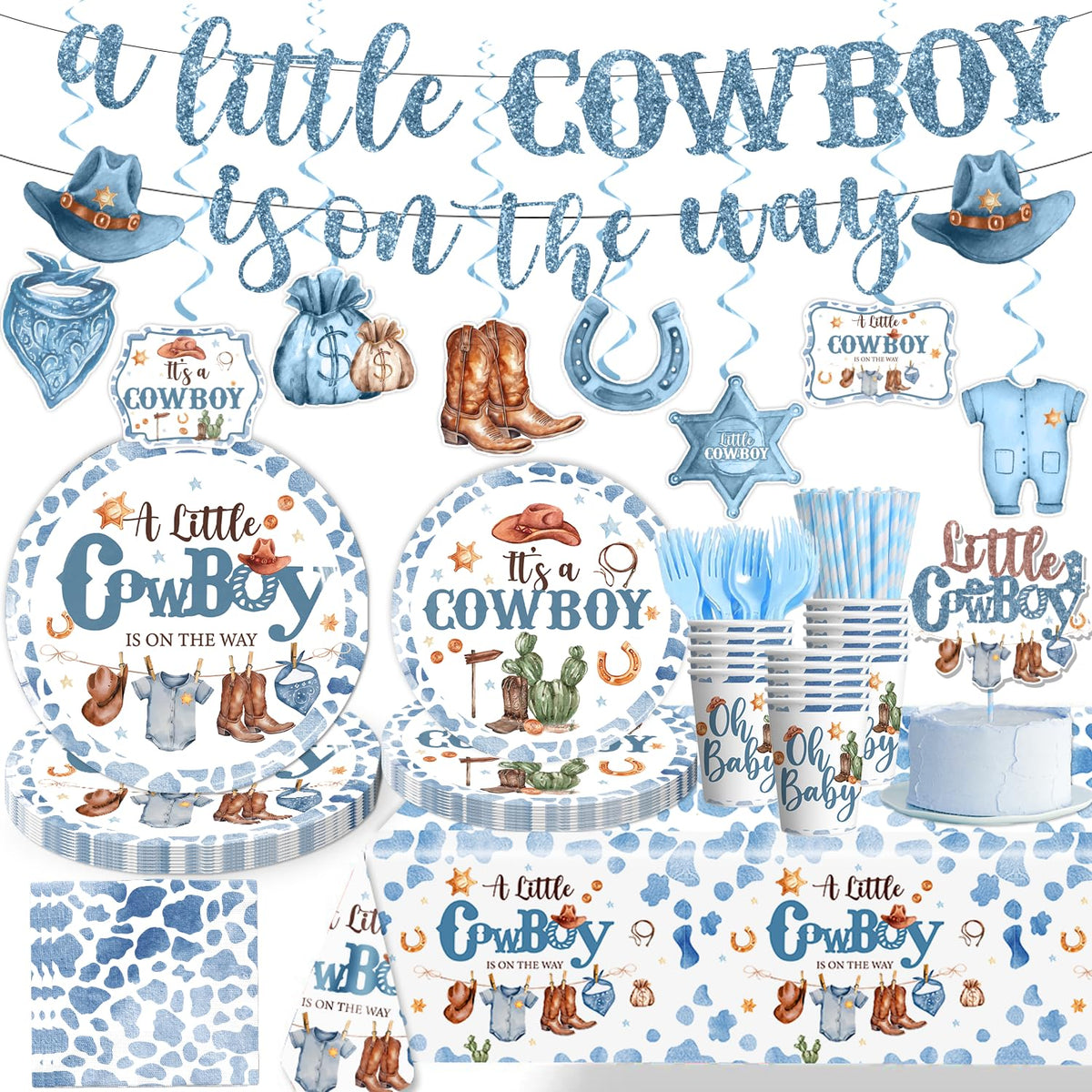 Yingoto cowboy baby shower banner decor adds rustic western charm to your party