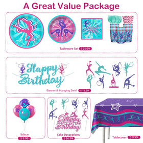 Yingoto hanging swirls add motion and color above the party area