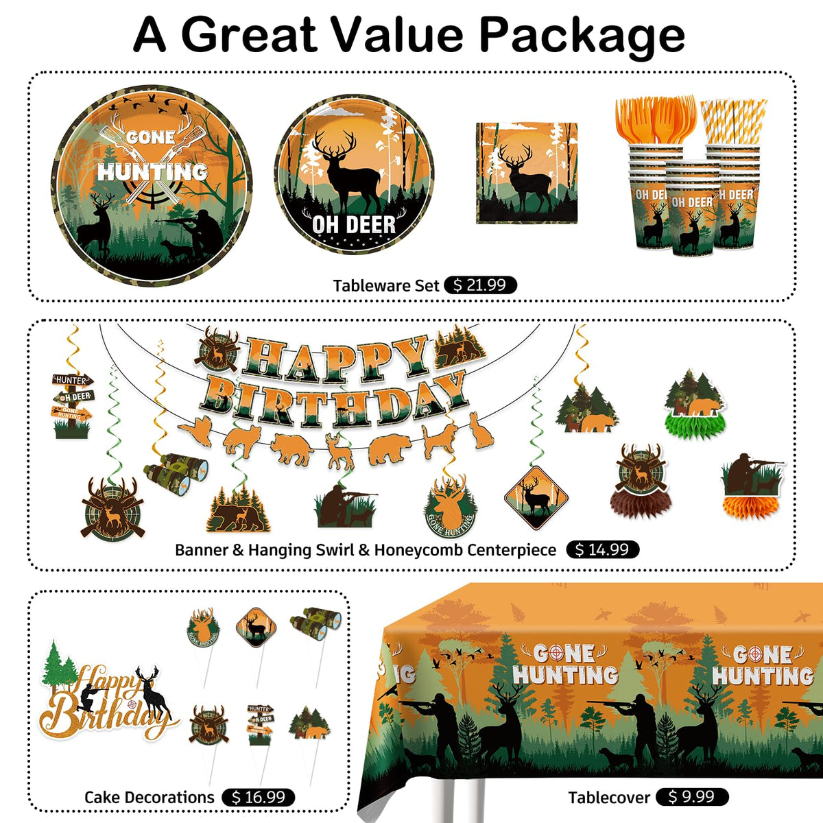 Yingoto honeycomb centerpiece brings rustic texture to the hunting decor.