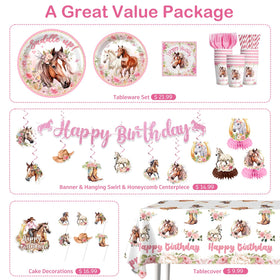 Yingoto horse backdrop creates a photo-worthy focal point for birthday memories.