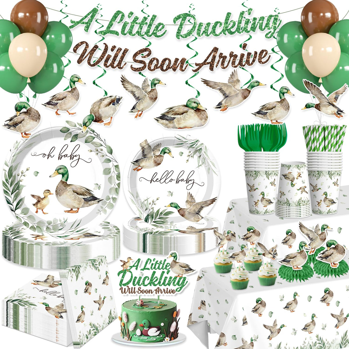 Yingoto Mallard Duck banner decor for baby showers creates a welcoming photo-worthy focal point.