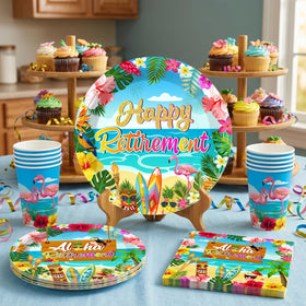 Yingoto 9-inch aloha plates, tropical table layers for hearty servings.