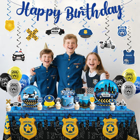 Yingoto police tablecloths protect surfaces and unify the theme