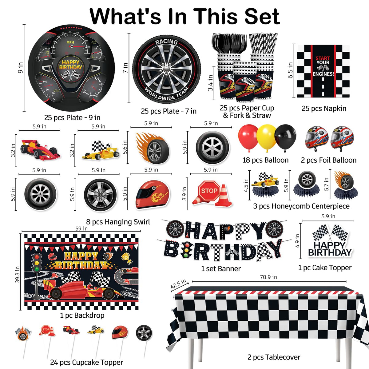 Yingoto 9-inch race car plates for easy dining moments