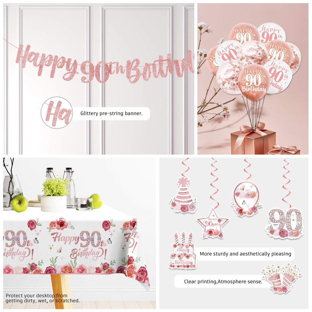 Yingoto rose gold balloons complete a stylish party backdrop