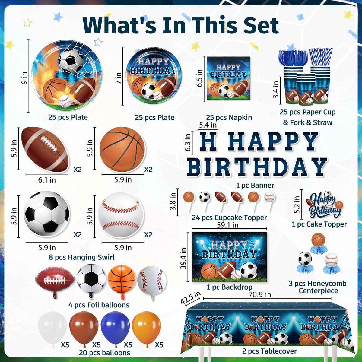 Yingoto sports backdrop enhances the party theme and photos