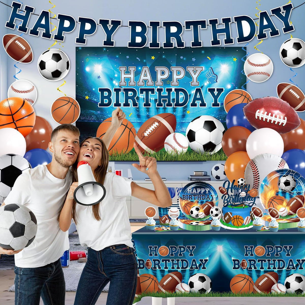 Yingoto tablecloth sports print protects surfaces and simplifies cleanup