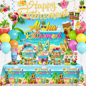 Yingoto tropical retirement banner, festive photo backdrop for joyful memories.