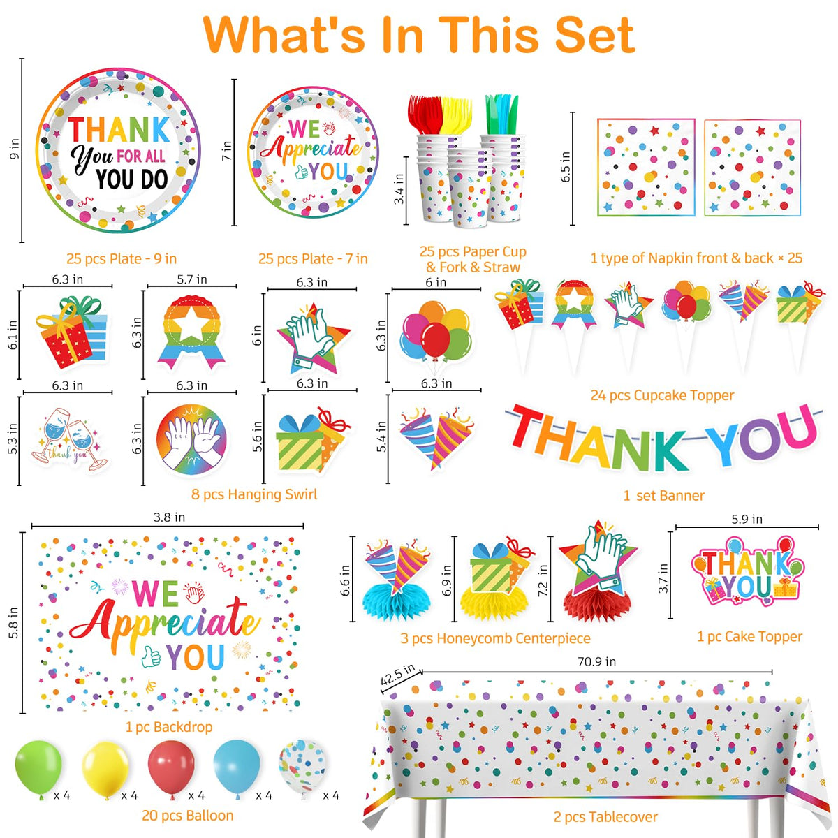 Yingoto We Appreciate You hanging swirls brighten a classroom celebration