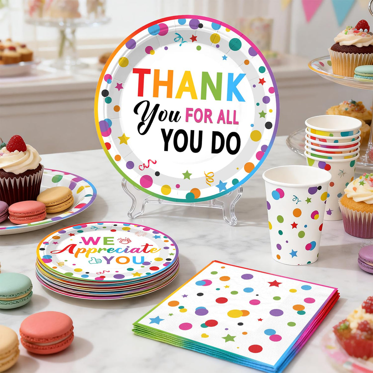 Yingoto We Appreciate You honeycomb centers brighten tables with color