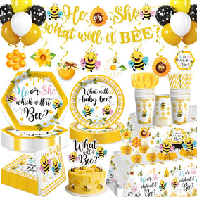 Yingoto What Will Baby Bee gender reveal decorations pack with vibrant colors for a memorable celebration