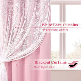 Yinhua pink blackout panel blocks light for privacy