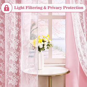 Yinhua pink curtains lace tiebacks for versatile styling