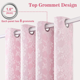 Yinhua pink curtains sheer overlay detail adds delicate decor