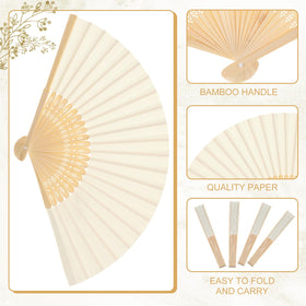 Yinkin bamboo cream fan in hand, ready for pose