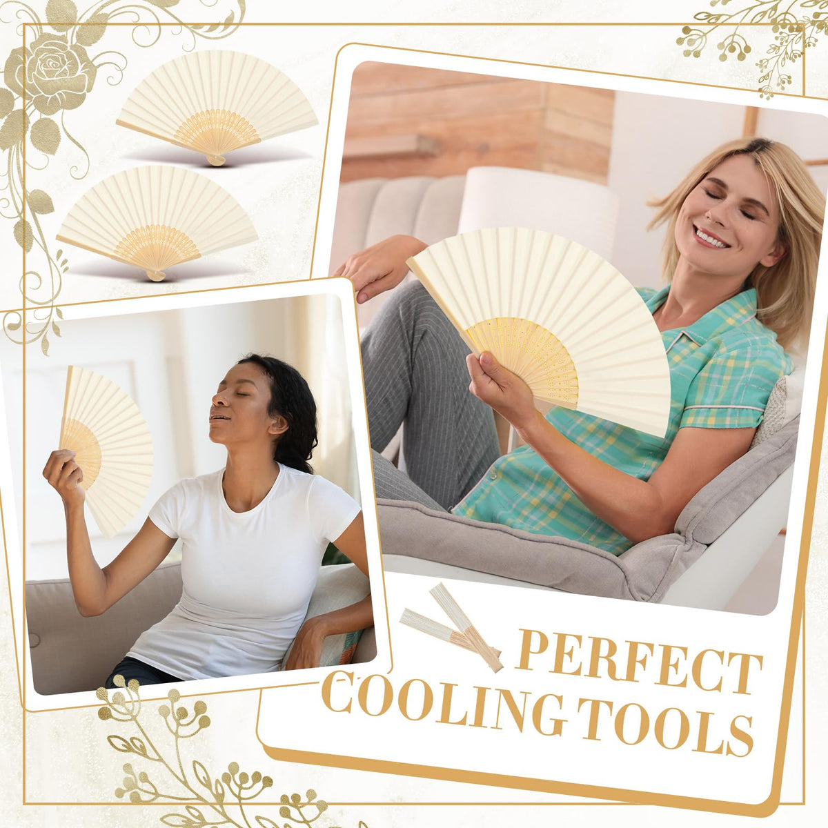 Yinkin cream fan surface ready for painting and personalization