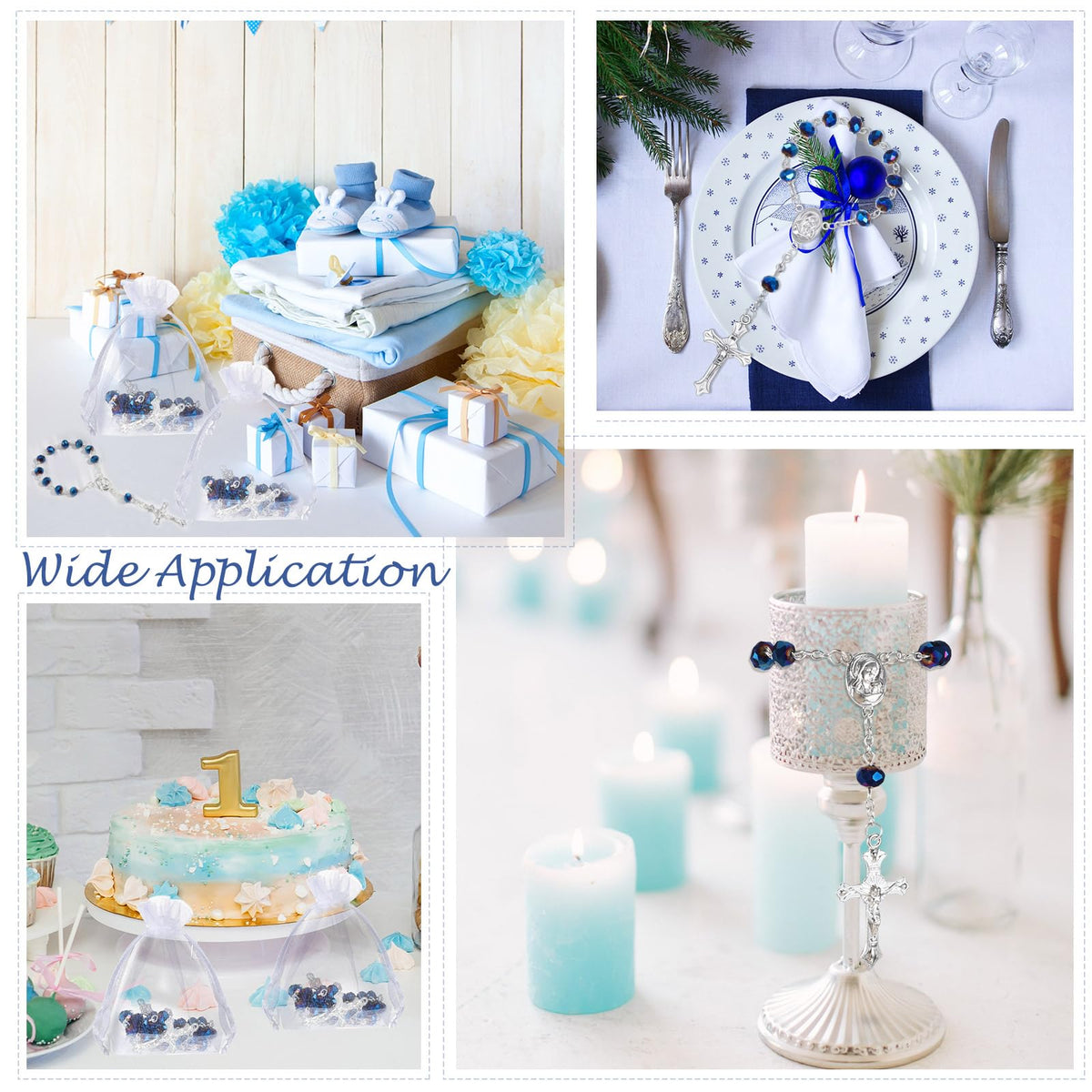 Yinkin first communion decor compact rosaries for tiered tray layouts
