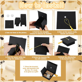 Yinkin grad cap gift boxes with tassels for elegant presentation